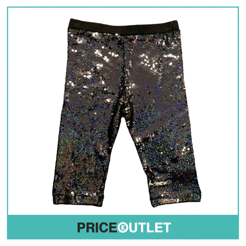 Julien David - Black Holographic Sequin Cycling Short - Size S - BRAND NEW WITH TAGS