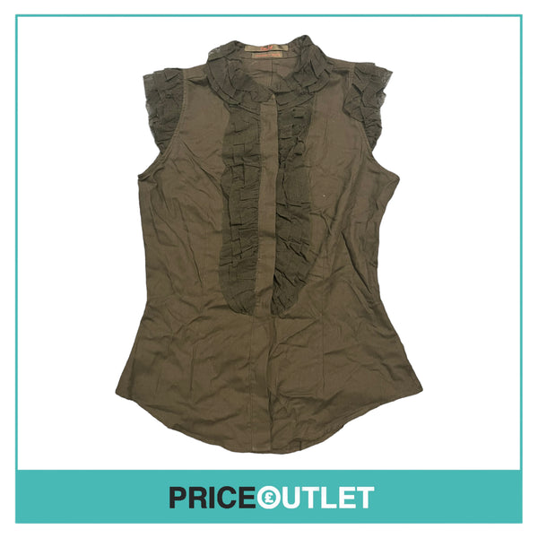 L'Wren Scott - Black Sleeveless Shirt with Frill Details - Size 42 - BRAND NEW WITH TAGS