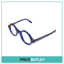 No Lens Deep Blue Round Frame Glasses RRP £325