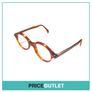 Clear Lens Brown & Orange Tortoiseshell Round Frame Glasses RRP £325