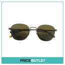 Grey Chrome Frame Sunglasses With Brown Tortoiseshell Print Detail RRP £325