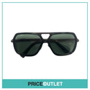 Black Frame Pilot's Sunglasses With Chrome Grey Trim RRP £325
