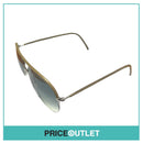 Silver Pilot's Frame Sunglasses With Light Brown Leather Detail RRP £325