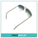 Silver Pilot's Frame Sunglasses With Light Brown Leather Detail RRP £325