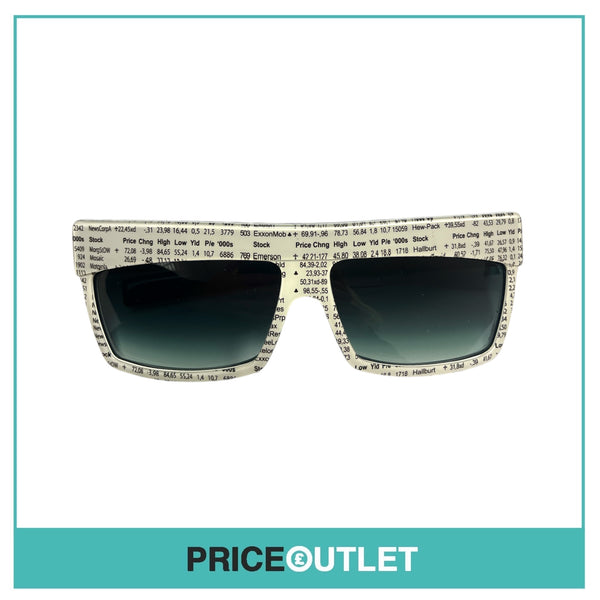 Black Frame Sunglasses With Black & White Writing Print RRP £325