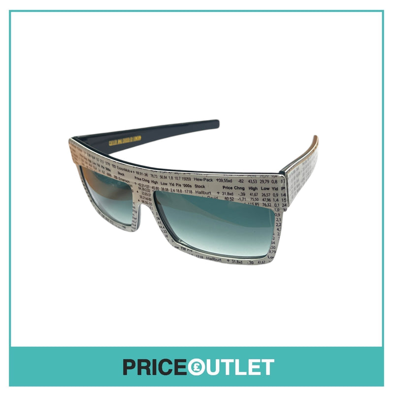 Black Frame Sunglasses With Black & White Writing Print RRP £325
