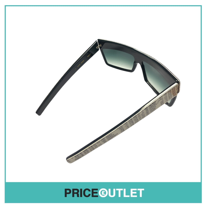 Black Frame Sunglasses With Black & White Writing Print RRP £325
