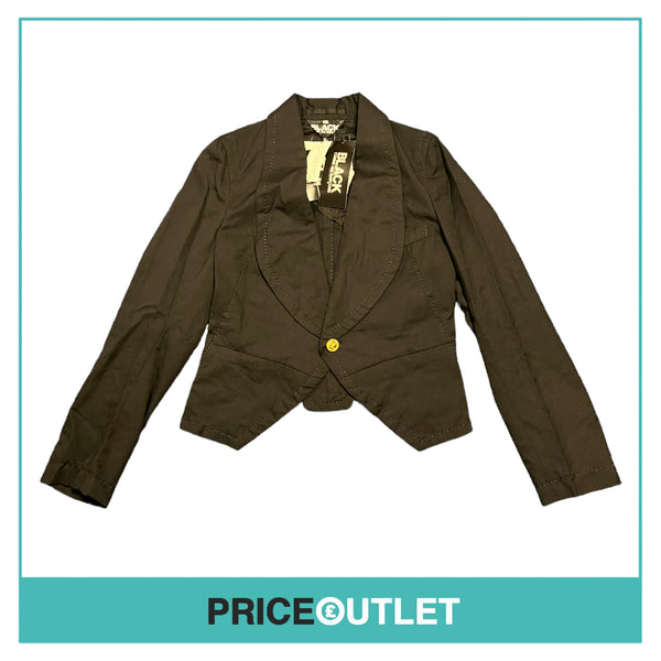 Comme des Garçons Black - Cropped Black Jacket with Gold Button - Size S - BRAND NEW WITH TAGS