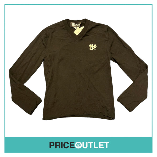 Comme des Garçons - Black Knit Jumper with White Logo - Size S - BRAND NEW WITH TAGS