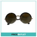 Reflective Lens Silver & Black Frame Round Glasses RRP £325