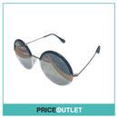 Reflective Lens Silver & Black Frame Round Glasses RRP £325