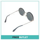 Reflective Lens Silver & Black Frame Round Glasses RRP £325