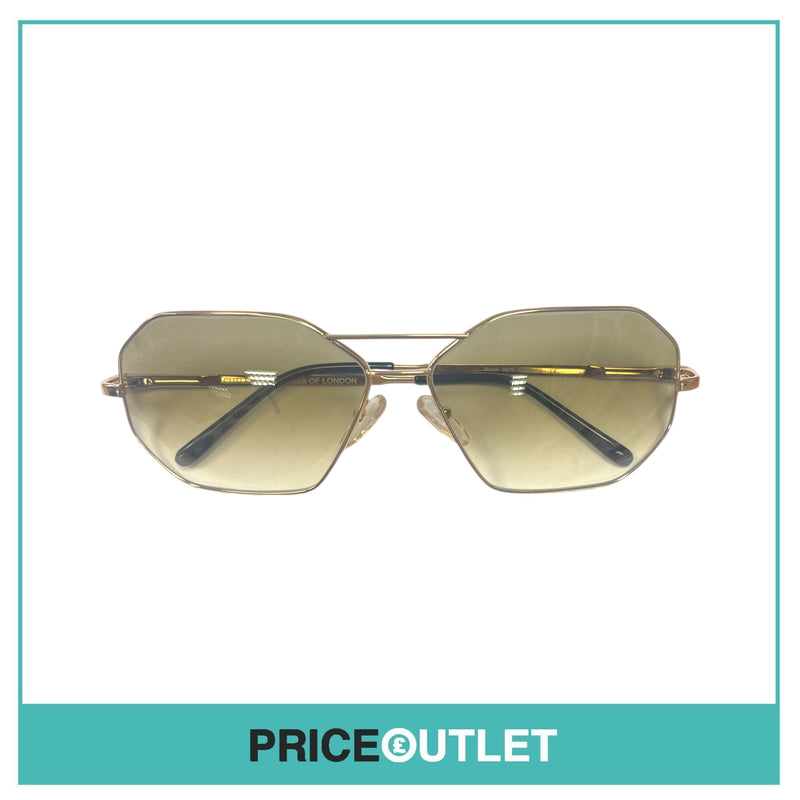 Gold Frame Sunglasses With Black Arm Detail RRP £325