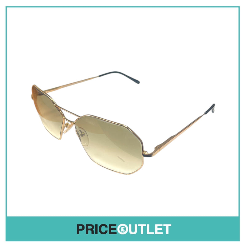 Gold Frame Sunglasses With Black Arm Detail RRP £325