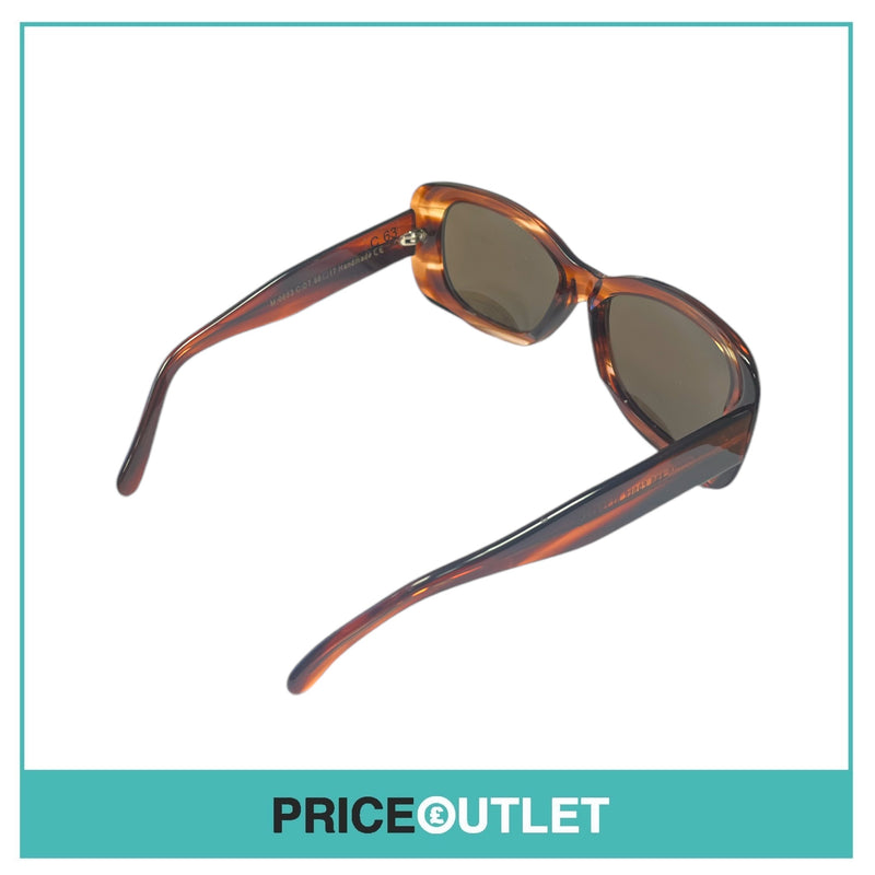 Brown Translucent Striped Pattern Sunglasses RRP £325