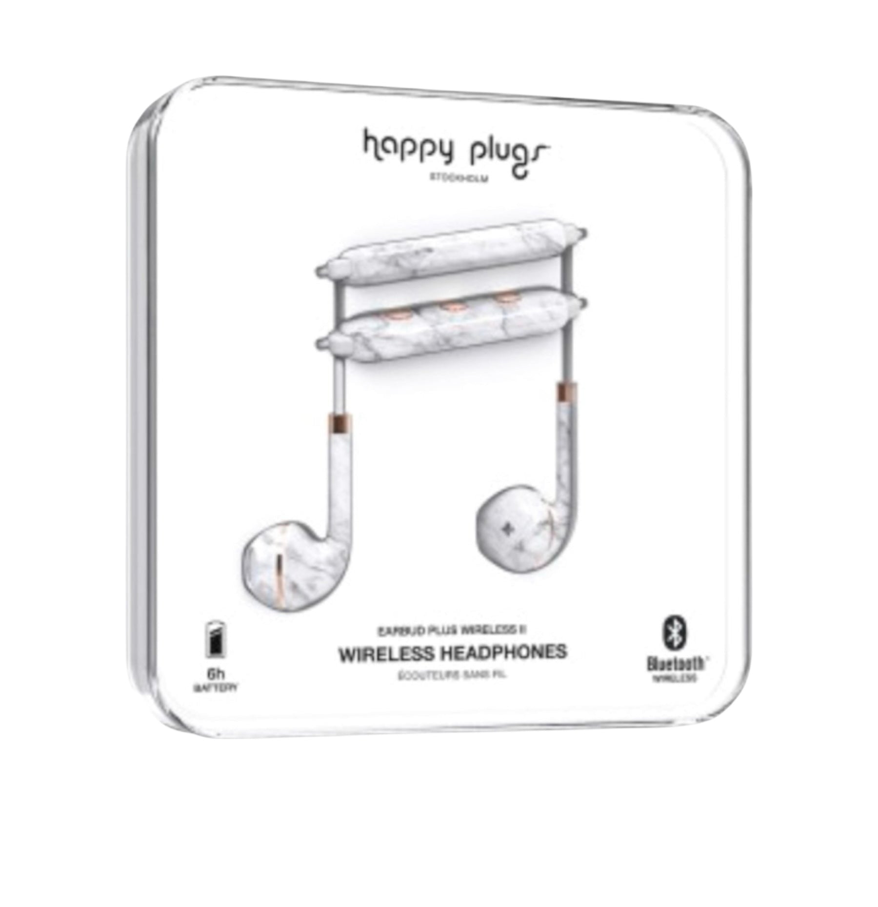 Happy Plugs Stockholm Wireless ll - Wireless Headphones - White Marble - BRAND NEW