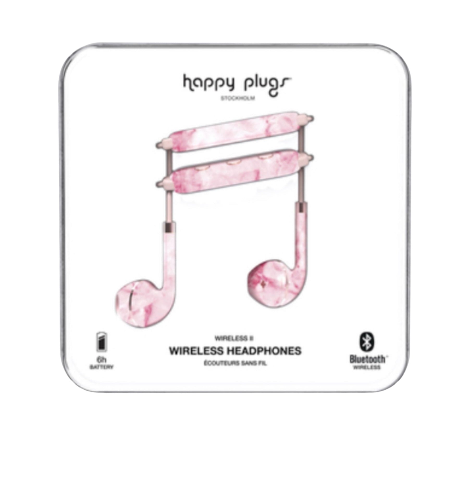 Happy Plugs Stockholm Wireless ll - Wireless Headphones - Pink Marble - BRAND NEW