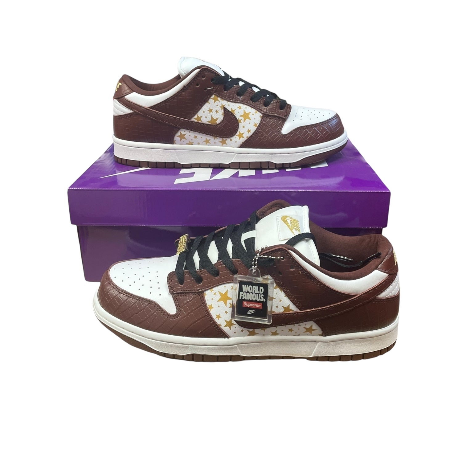 Nike - SB Dunk Low Supreme Stars Barkroot Brown (2021) - UK 10.5