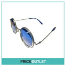 Round Blue & Silver Trim Sunglasses RRP £325
