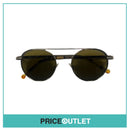 Round Silver Frame Pilot Sunglasses With Tortoiseshell Print Arm Detail RRP £325