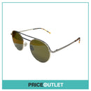 Round Silver Frame Pilot Sunglasses With Tortoiseshell Print Arm Detail RRP £325
