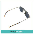 Round Silver Frame Pilot Sunglasses With Tortoiseshell Print Arm Detail RRP £325
