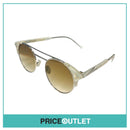 Pearlescent Pattern & Silver Frame Round Pilot Sunglasses £325