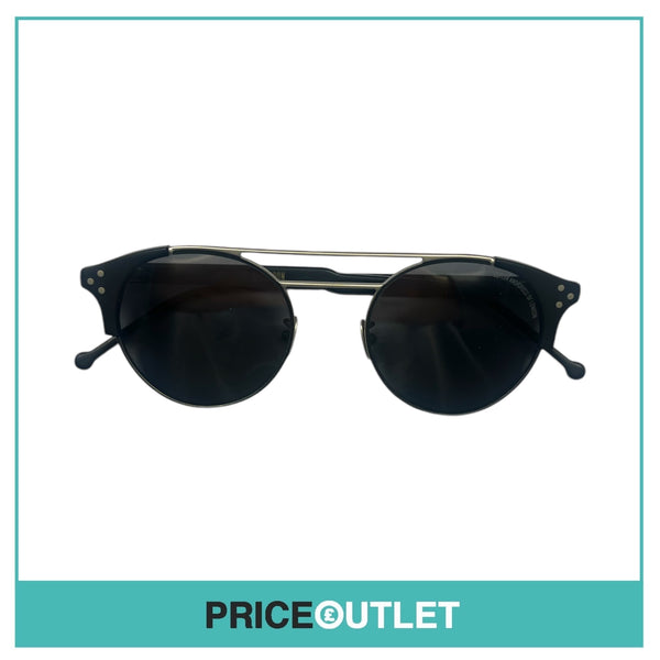 Black & Silver Frame Round Pilot Sunglasses RRP £325