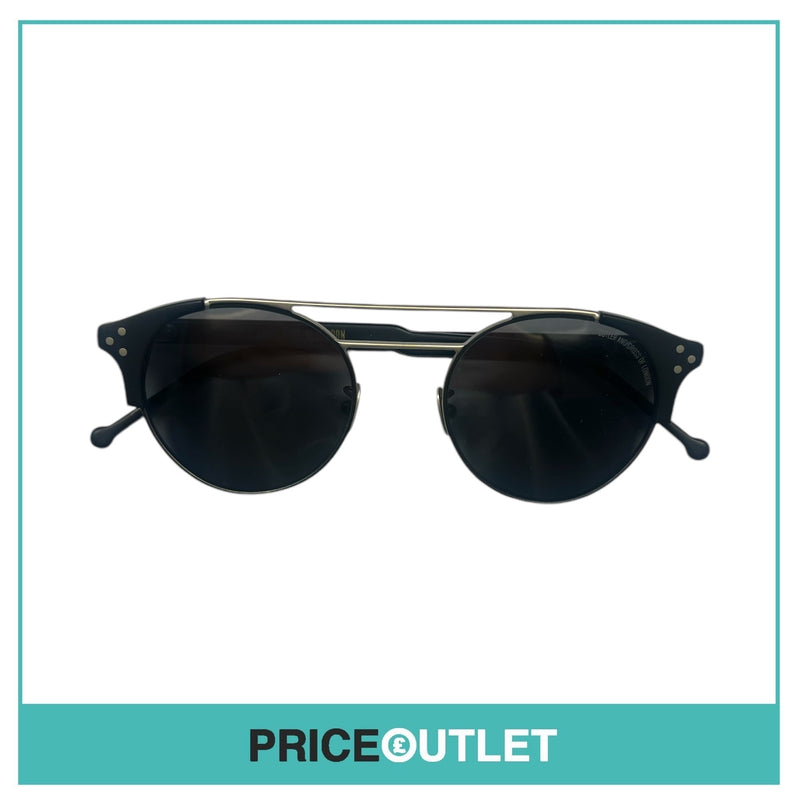 Black & Silver Frame Round Pilot Sunglasses RRP £325