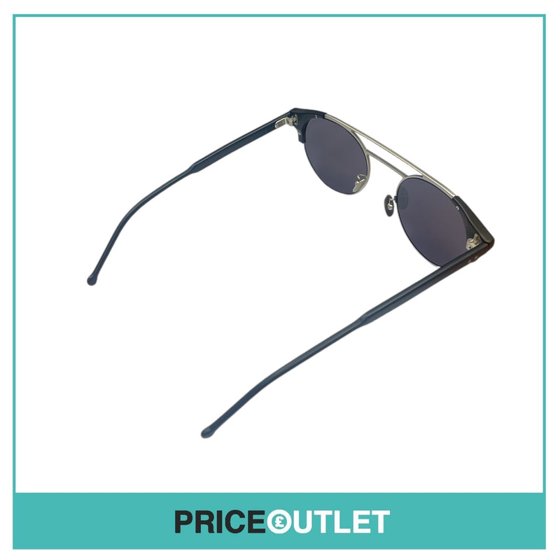 Black & Silver Frame Round Pilot Sunglasses RRP £325