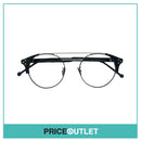 No Lens Black & Silver Round Pilot Frame Glasses £325