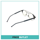 No Lens Black & Silver Round Pilot Frame Glasses £325