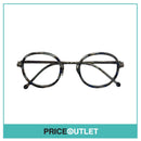 Clear Lens Round Frame Glasses With Blue & Silver Print Detail RRP £325