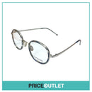 Clear Lens Round Frame Glasses With Blue & Silver Print Detail RRP £325