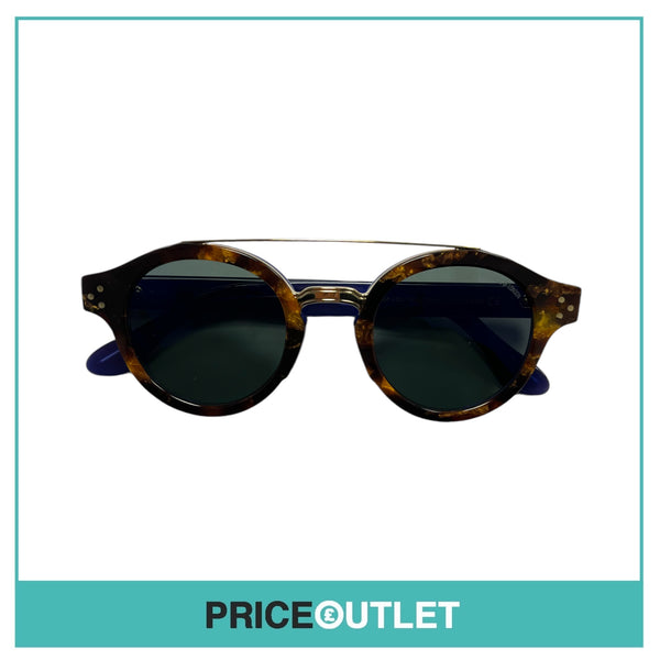 Brown Tortoiseshell & Blue Frame Sunglasses With Gold Detail RRP £325
