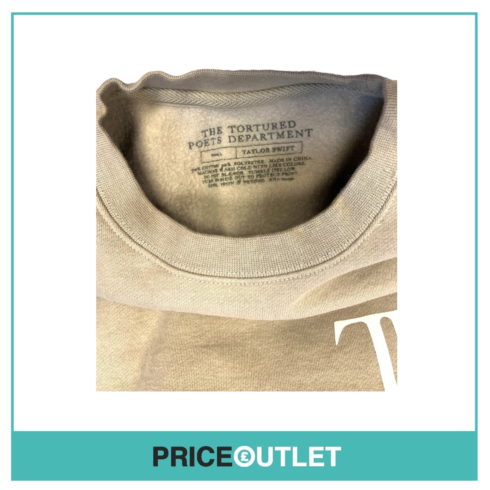 Taylor Swift - The Tortured Poets Department Light Grey Jumper (Size S)(Slight Damage)