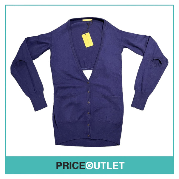 Christopher Kane - Navy Cashmere Cut Out Cardigan - Size S - BRAND NEW WITH TAGS