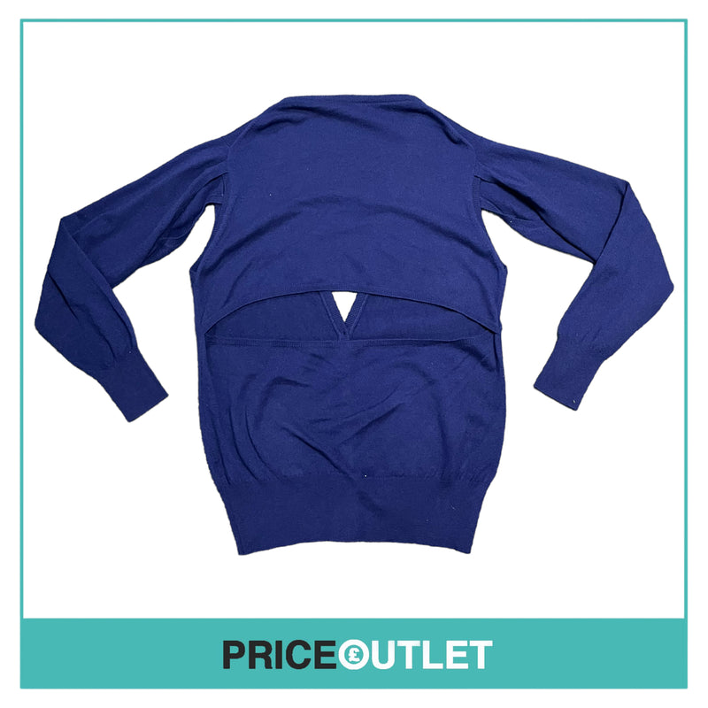 Christopher Kane - Navy Cashmere Cut Out Cardigan - Size L - BRAND NEW WITH TAGS