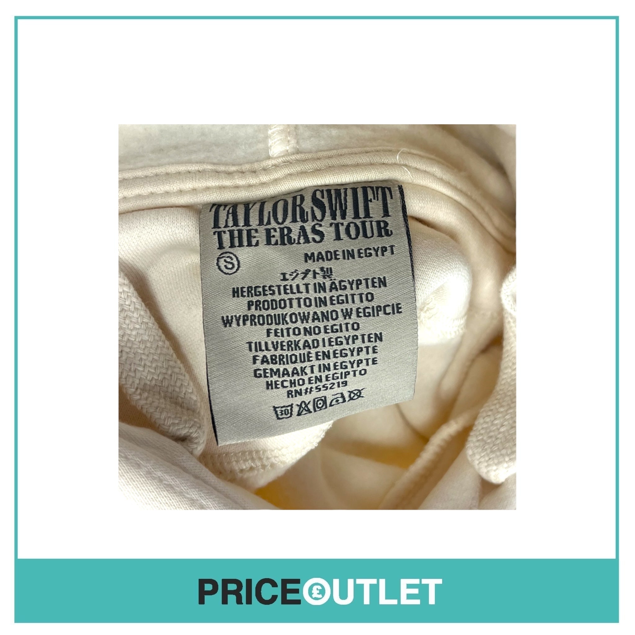 Original Taylor Swift - The Eras Tour Cream Hoodie (Size S) (Slight Damage)