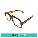 Clear Lens Brown Translucent Striped Patterned Glasses RRP £325