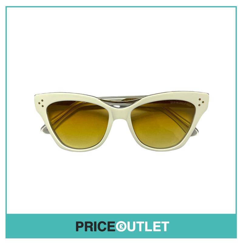 Yellow Lens White Frame Sunglasses With Gold Detail RRP £325