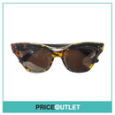 Yellow & Brown Tortoiseshell Print Frame Sunglasses With Gold Detail RRP £325