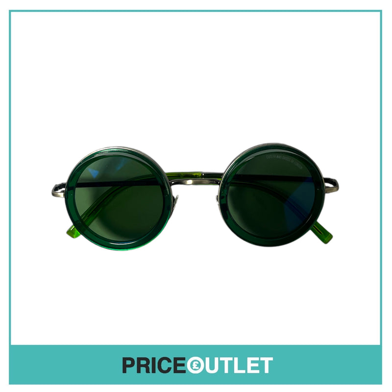 Round Sunglasses With Green Fluorescent Detail RRP £325