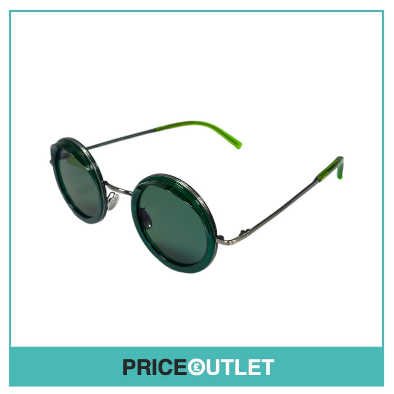 Round Sunglasses With Green Fluorescent Detail RRP £325