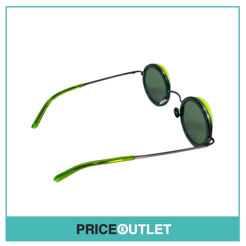 Round Sunglasses With Green Fluorescent Detail RRP £325