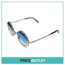 Blue Lens Round Clear Frame Sunglasses With Blue Detail RRP £325