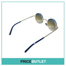 Blue Lens Round Clear Frame Sunglasses With Blue Detail RRP £325