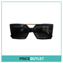Black Frame Pilot Sunglasses With Gold Detail RRP £325