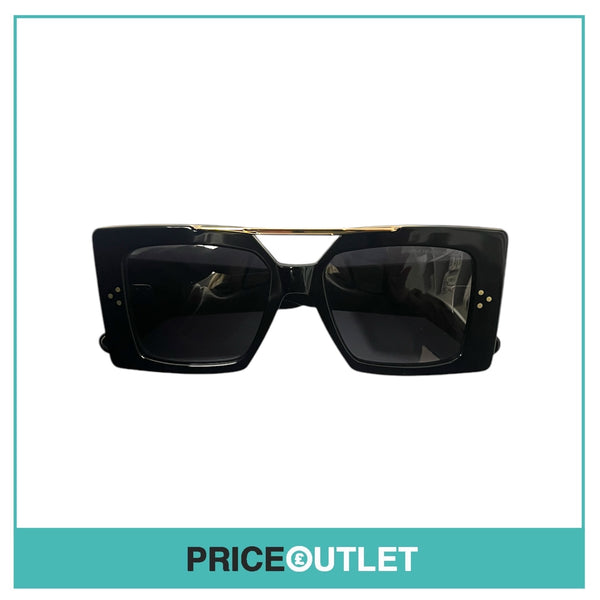 Black Frame Pilot Sunglasses With Gold Detail RRP £325