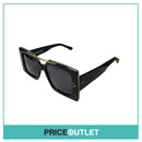 Black Frame Pilot Sunglasses With Gold Detail RRP £325
